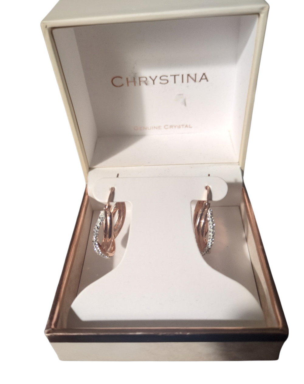 Chrystina Fine Silver Plated Nickel Free Crystal Hoop Earrings
